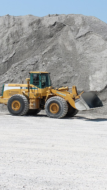 bulldozer in quary